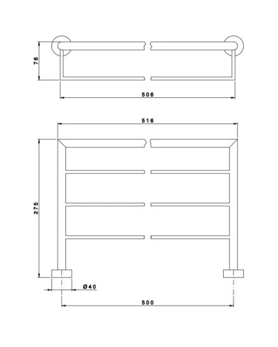 Полка для полотенец 54 см Nicolazzi Minimale 1499MCR