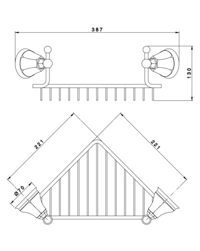 Полка угловая 25,6х25,6 см Nicolazzi Teide 1495CR05
