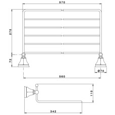 Полка для полотенец 63 см Nicolazzi Teide 1499CR05