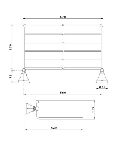 Полка для полотенец 63 см Nicolazzi Teide 1499CR05