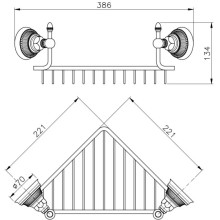 Полка угловая 25,6х25,6 см Nicolazzi Impero 1495CR36