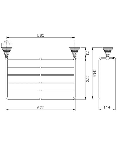 Полка для полотенец 63 см Nicolazzi Impero 1499CR36