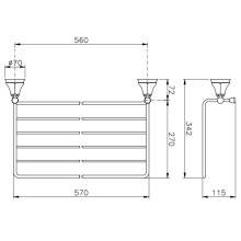 Полка для полотенец 63 см Nicolazzi Teide Chic 1499CR15C
