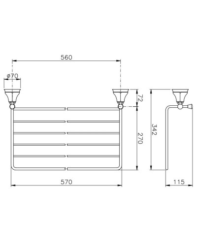 Полка для полотенец 63 см Nicolazzi Teide Chic 1499CR15C