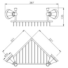 Полка угловая 25,6х25,6 см Nicolazzi Teide Chic 1495CR15C