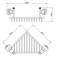 Полка угловая 24,7 х24,7 см Nicolazzi Arena 1495CR44