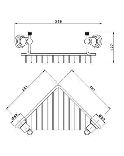 Полка угловая 24,7 х24,7 см Nicolazzi Arena 1495CR44