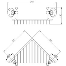 Полка угловая 25,5х25,5 см Nicolazzi Le Pietre 1495CR09