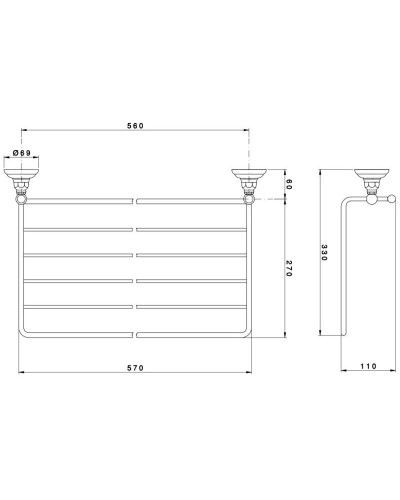Полка для полотенец 62,9 см Nicolazzi Le Pietre 1499CR09