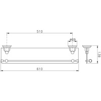 Полка стеклянная 61 см Nicolazzi Onice 1480CR09O
