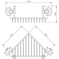 Полка угловая 25,5х25,5 см Nicolazzi Onice 1495CR09O