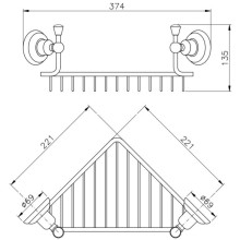 Полка угловая 25,5х25,5 см Nicolazzi Onice 1495CR09O