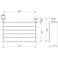 Полка для полотенец 62,9 см Nicolazzi Onice 1499CR09O