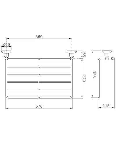 Полка для полотенец 62,9 см Nicolazzi Onice 1499CR09O