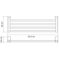 Полка для полотенец WasserKRAFT Leine K-5011W Хром Белая