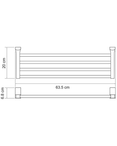 Полка для полотенец WasserKRAFT Leine K-5011W Хром Белая