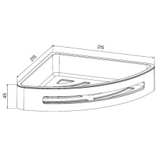 Полка угловая 21,5х21,5 см IDDIS SHE11SPI44