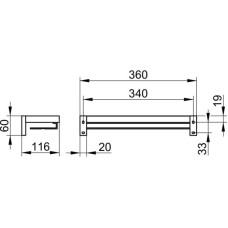 Полочка 36 см KEUCO Edition 90 Square 19158010000