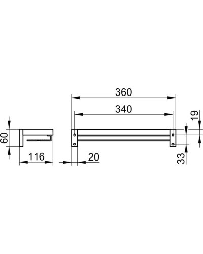Полочка 36 см KEUCO Edition 90 Square 19158010000