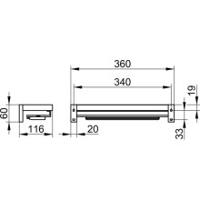 Полочка 36 см со встроенным стеклоочистителем KEUCO Edition 90 Square 19159010000