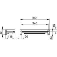 Полочка 36 см со встроенным стеклоочистителем KEUCO Edition 90 Square 19159010000