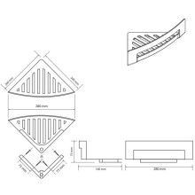 Полка угловая 20х20 см Bemeta Salbo 160208280