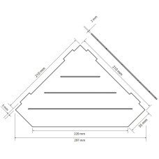 Полка угловая 21х21 см Bemeta Cytro 101302440