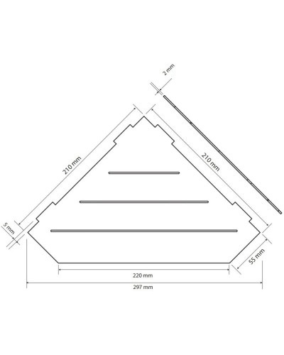 Полка угловая 21х21 см Bemeta Cytro 101302445