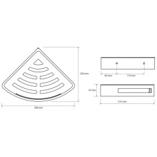 Полка угловая 22х22 см Bemeta Cytro 153102390