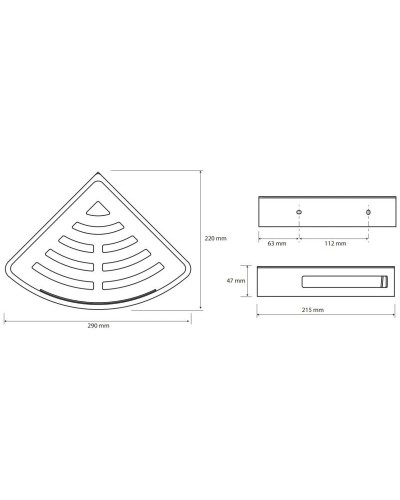 Полка угловая 22х22 см Bemeta Cytro 153102390
