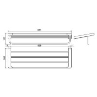 Полка для полотенец Ravak 10° X07P327 Хром