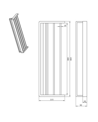 Полка для полотенец 63 см AltroBagno Aperto AltroBagnoAperto081503NeOp