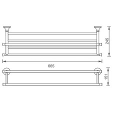 Полка для полотенец 66,5 см AltroBagno Corposo AltroBagnoCorposo081507Or