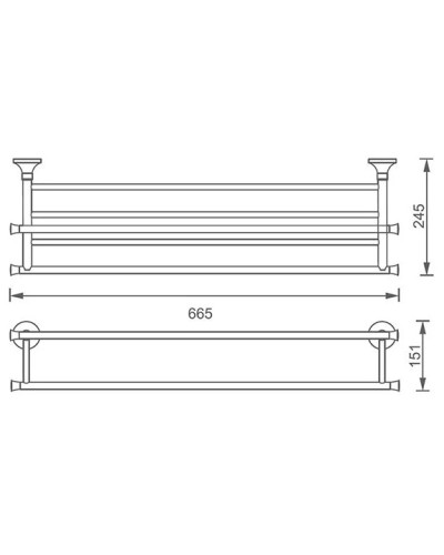 Полка для полотенец 66,5 см AltroBagno Corposo AltroBagnoCorposo081507Or