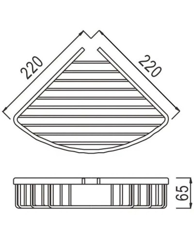 Полка угловая 22х22 см Rose RW11Q