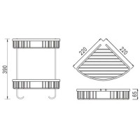 Полка угловая 22х22 см Rose RW12H