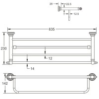 Полка для полотенец 63,5 см Rose RG1108Q