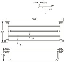 Полка для полотенец 63,5 см Rose RG1108Q