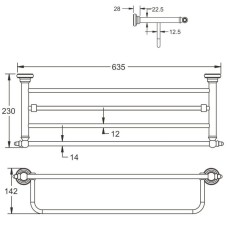 Полка для полотенец 63,5 см Rose RG1108Q