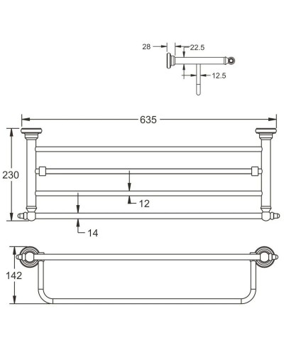 Полка для полотенец 63,5 см Rose RG1108Q