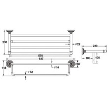 Полка для полотенец 63,7 см Rose RG1408Q