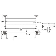 Полка для полотенец 63,7 см Rose RG1408Q