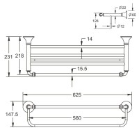 Полка для полотенец 62,5 см Rose RG1208