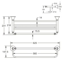 Полка для полотенец 62,5 см Rose RG1208