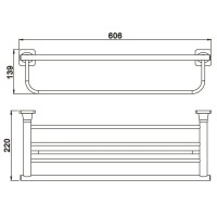 Полка для полотенец 60,6 см Rose RG1508H