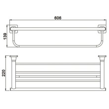 Полка для полотенец 60,6 см Rose RG1508H
