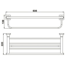 Полка для полотенец 60,6 см Rose RG1508H