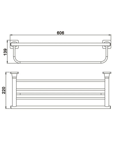 Полка для полотенец 60,6 см Rose RG1508H