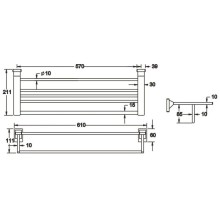 Полка для полотенец 61 см Rose RG1608
