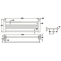 Полка для полотенец 61 см Rose RG1608H